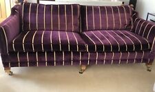 Duresta 4 seater Knowle sofa luxury  Damson Velvet and gold stripe solid build 