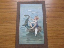 A/F Original S.Barham Artist Signed P/Card'Peter Sailed After Wendy' CW.Faulkner