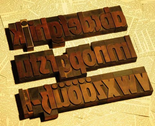 Alphabet letterpress - a-z,