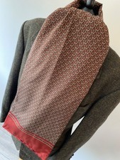 VINTAGE mens indie/mod BURGUNDY PAISLEY PURE SILK wool lined EVENING DRESS SCARF