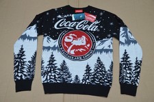 Brand New Coca Cola Black Christmas Jumper Holidays Are Coming X-Small XS 30-32"