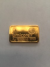 Umicore 5g gold bar pre-owned