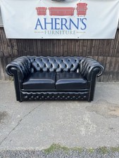 *Antique Black Leather Chesterfield Sofa FREE DELIVERY ?*