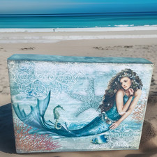 Blue Mermaid Canvas Wall Hanging By EL Designs