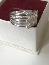 H SAMUEL Silver 925 CZ Ring SIZE Q RRP £99.99