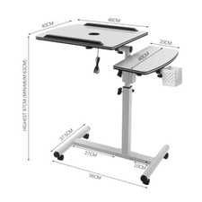 Mobile Sofa Side Bed Side Table Breakfast Desk Table Adjustable Height