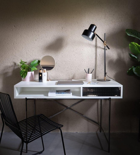 Desk with open storage - with,