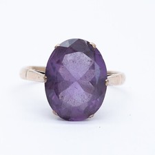 Vintage 9ct Gold Synthetic Colour Change Sapphire Corundum Alexandrite Cocktail