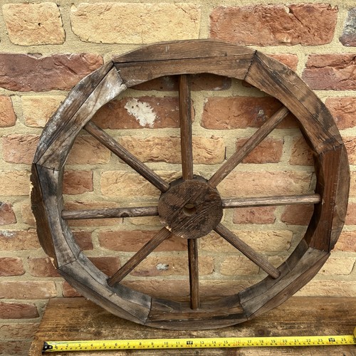 Retro wooden cart wheel - , ideal