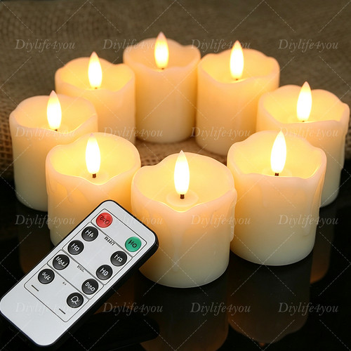 6pcs flickering real wax led - flickering,