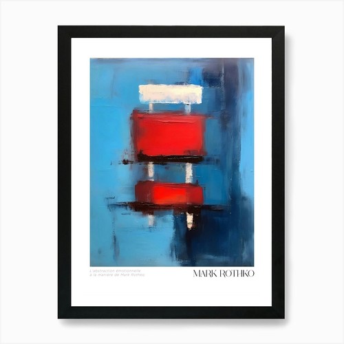 Red and blue mark - red, art