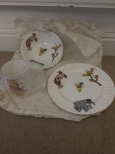 Winnie The Pooh and Friends Plate Bowl and Cup Set Staffordshire G.L.M Fine Bone
