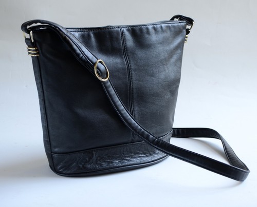 Soft black leather bucket - ,,