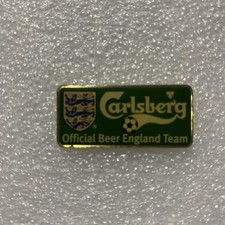 Carlsberg Enamel Lager Beer Lapel 35mm Pin Badge OFFICIAL BEER ENGLAND TEAM