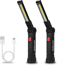 2PCS Rechargeable LED Magnetic Work Light Cordless COB Inspection Lamp Torch USB