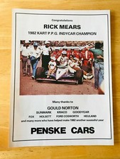 RICK MEARS PENSKE CARS 1982 KART POSTER ADVERT READY TO FRAME A4 SIZE FILE XL