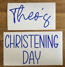 Personalised Christening Day Vinyl Decal Stickers For Balloons, Gift Box/ Bag