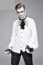 White Mens Formal Shirt Ruffle