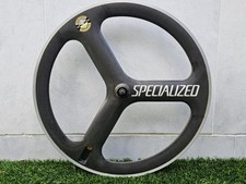 Vintage Specialized Tri Spoke Carbon Rear Wheel 650c Tubular Rim Brake Shimano