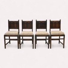 4 Ercol Dining Chairs Circa 1950s Newly Upholsterd Drop On Seat FREE UK Delivery