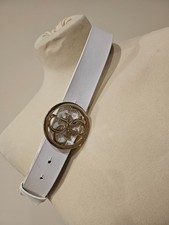GUESS White Leather Belt - S