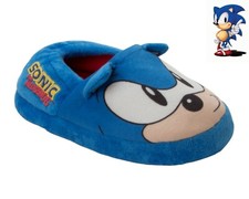 BOYS OFFICIAL SONIC THE HEDGEHOG 3D CHARACTER SLIP ON NOVELTY SLIPPERS SIZE 10-2