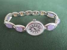 Sterling silver Lavender jade Watch. Boxed.