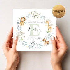 Personalised New Baby Card - Congratulations - Newborn Baby Girl - Baby Boy Card