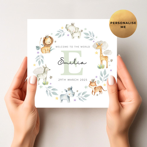 Personalised new baby card - new,