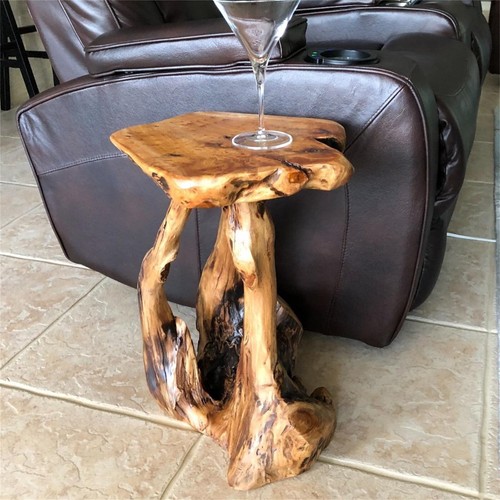 Rustic cedar root flower stand - rustic,