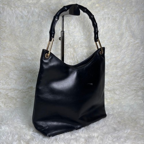 Gucci bamboo leather handbag - bamboo,