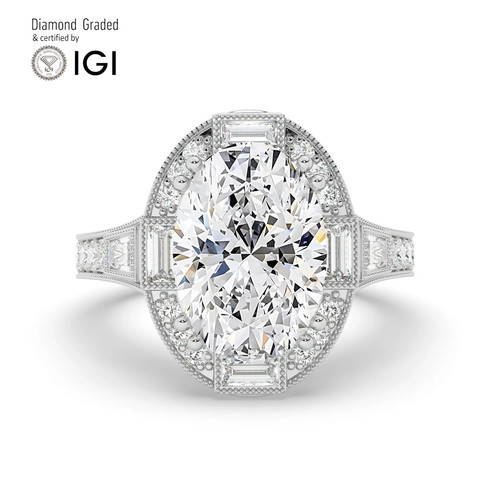Oval diamond engagement ring - diamond,