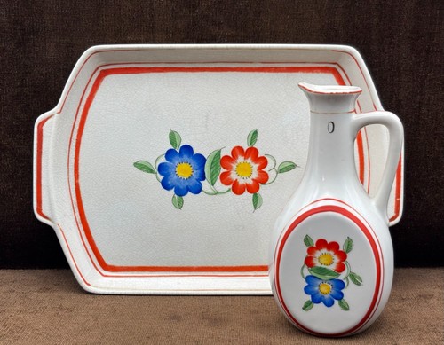 Vintage pre war porcelain - porcelain, red