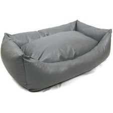 Grey Faux Leather Wipeable Dog