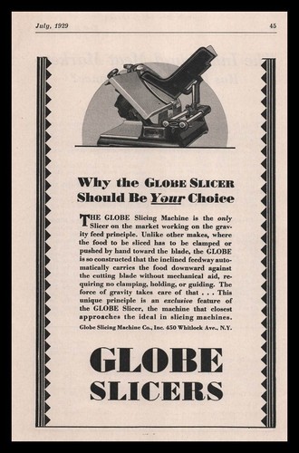 1929 globe slicing machine - globe,