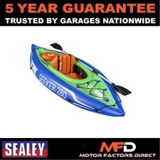 Sealey Dellonda Inflatable 1-Person Kayak Kit Pump Carry Bag Oar Blue/Green