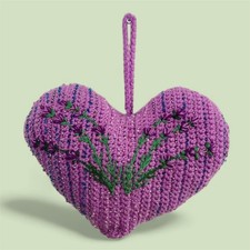 Rustic padded hanging heart