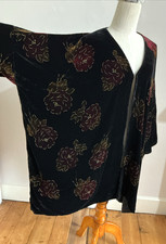 Hampstead Bazaar Velvet Kimono Jacket Silk Mix One Size Chest 72in Floral