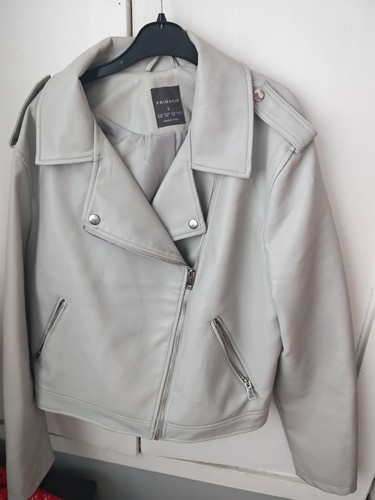 Grey faux leather jacket - grey,