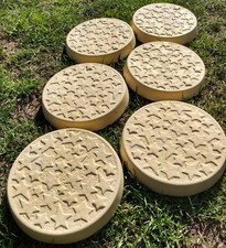 6 x Buff Round Concrete Garden