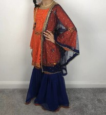 Girls Pakistani Indian Party Mehndi BridalKameez Lengha Dress Gharara Sharara