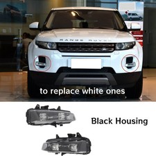 2x LED Front Fog Light Lamp Black Housing For Range Rover Evoque L538 2011-2015