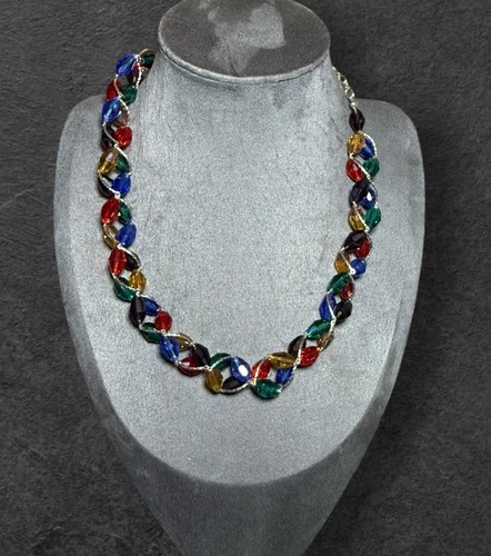 Necklace silver tone snake - silver,