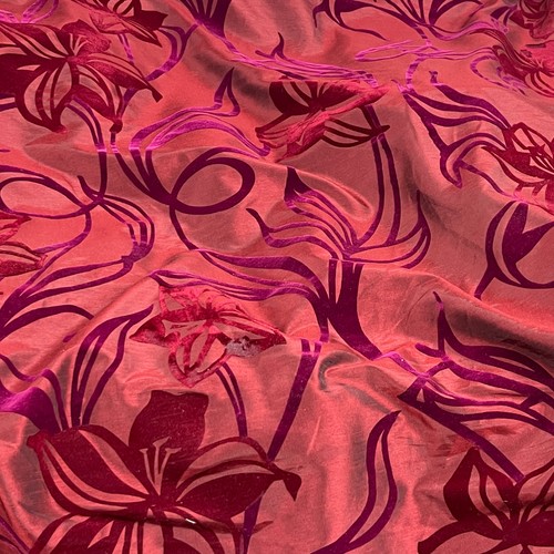 Flocked velvet taffeta fabric - flocked,