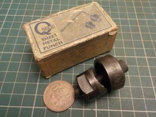 Vintage 7/8 Inch 22.2mm QMax Sheet Metal Punch Tool in original box