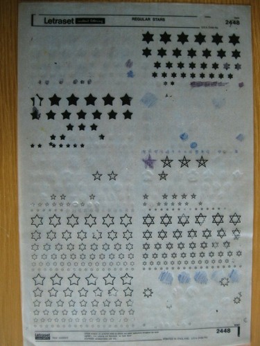 Letraset regular stars - .1, x