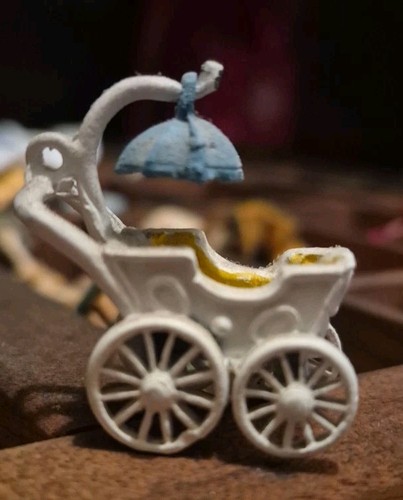 Vintage metal baby carriage - baby,