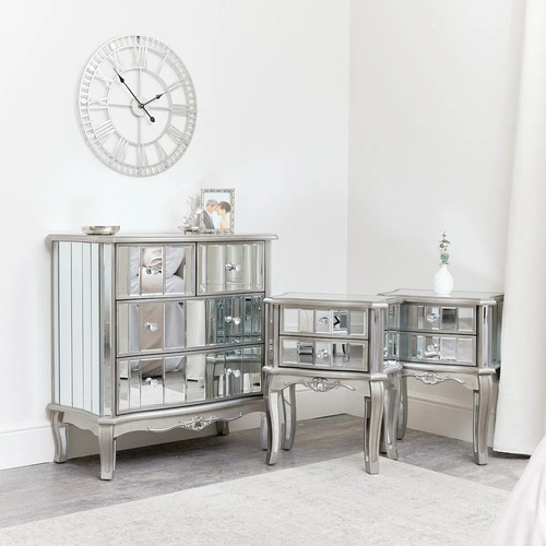 Silver mirrored chest - , of