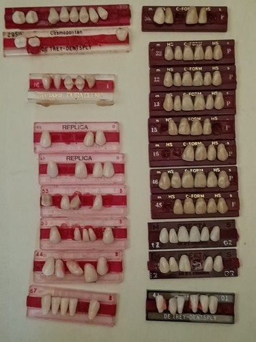 100 vintage false teeth - vintage,