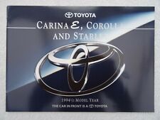 Toyota Brochure 1994 :STARLET, COROLLA,CARINA E:Saloon,Hatch,Liftback,Estate.35p